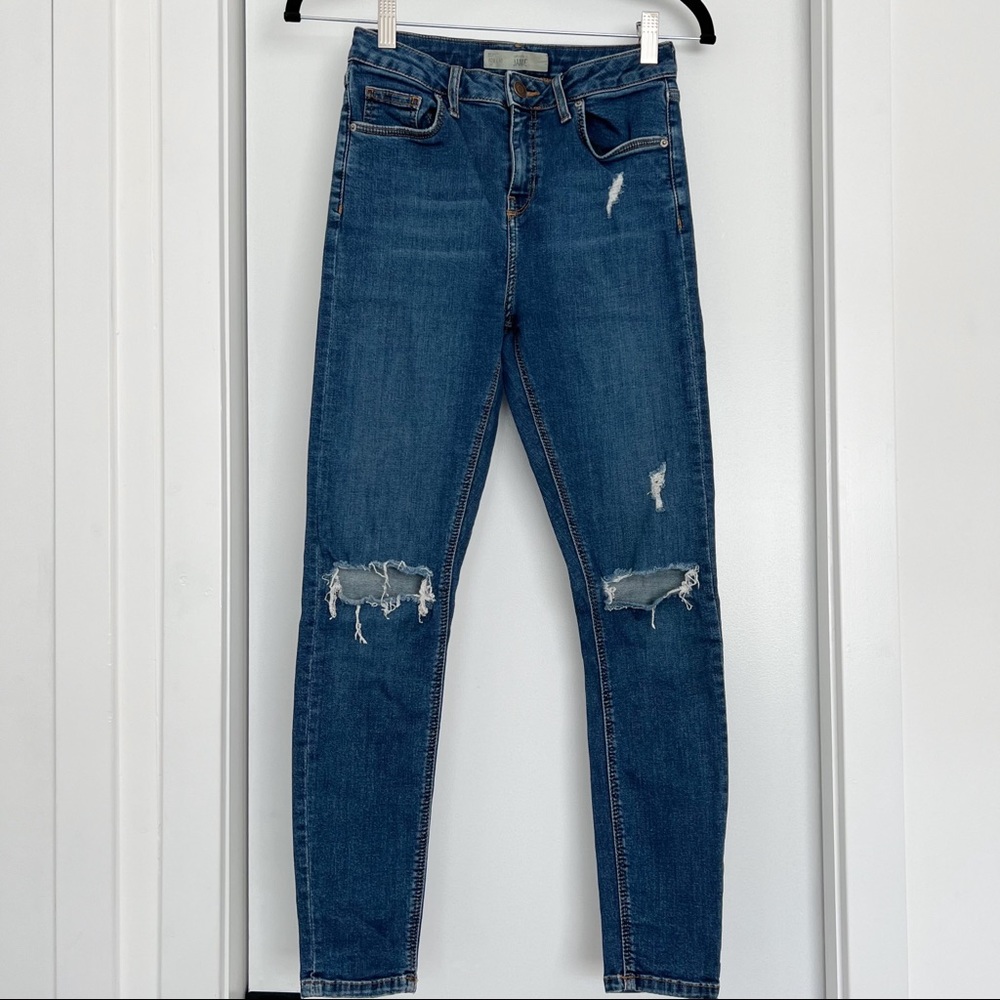 Topshop Jamie Ripped Ankle skinny jeans size 28